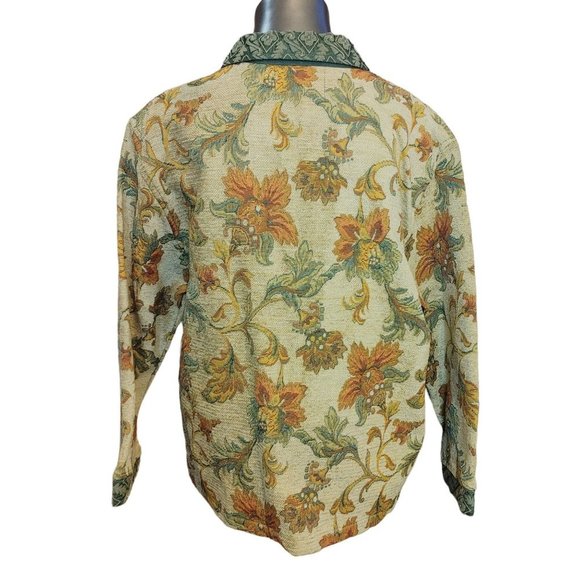 NWT Vintage TANTRUMS Womens L Floral Fall Tapestry Contrast Pattern Jacket Shirt - Picture 2 of 4